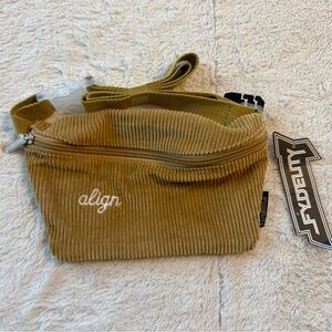 Fydelity Ultra Slim Fanny Pack Corduroy Waist Bag Tan NWT